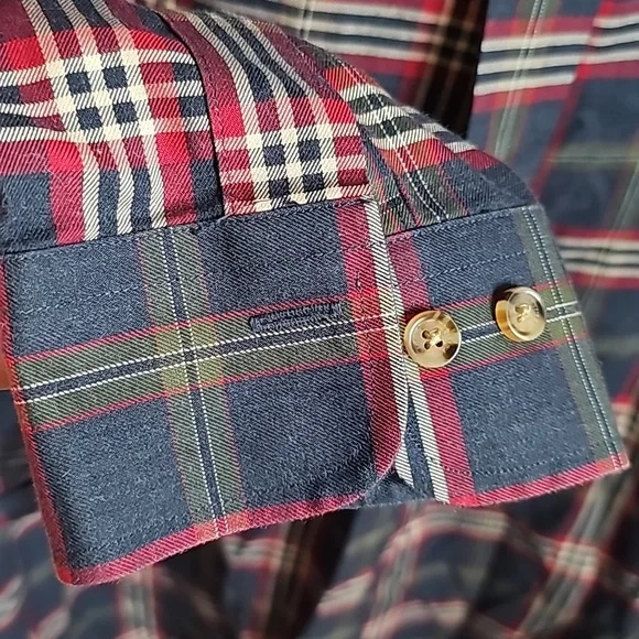 Brooks Brothers 100% Supima Madison Cotton Plaid Button Down in Men's Large EUC - Picture 5 of 6